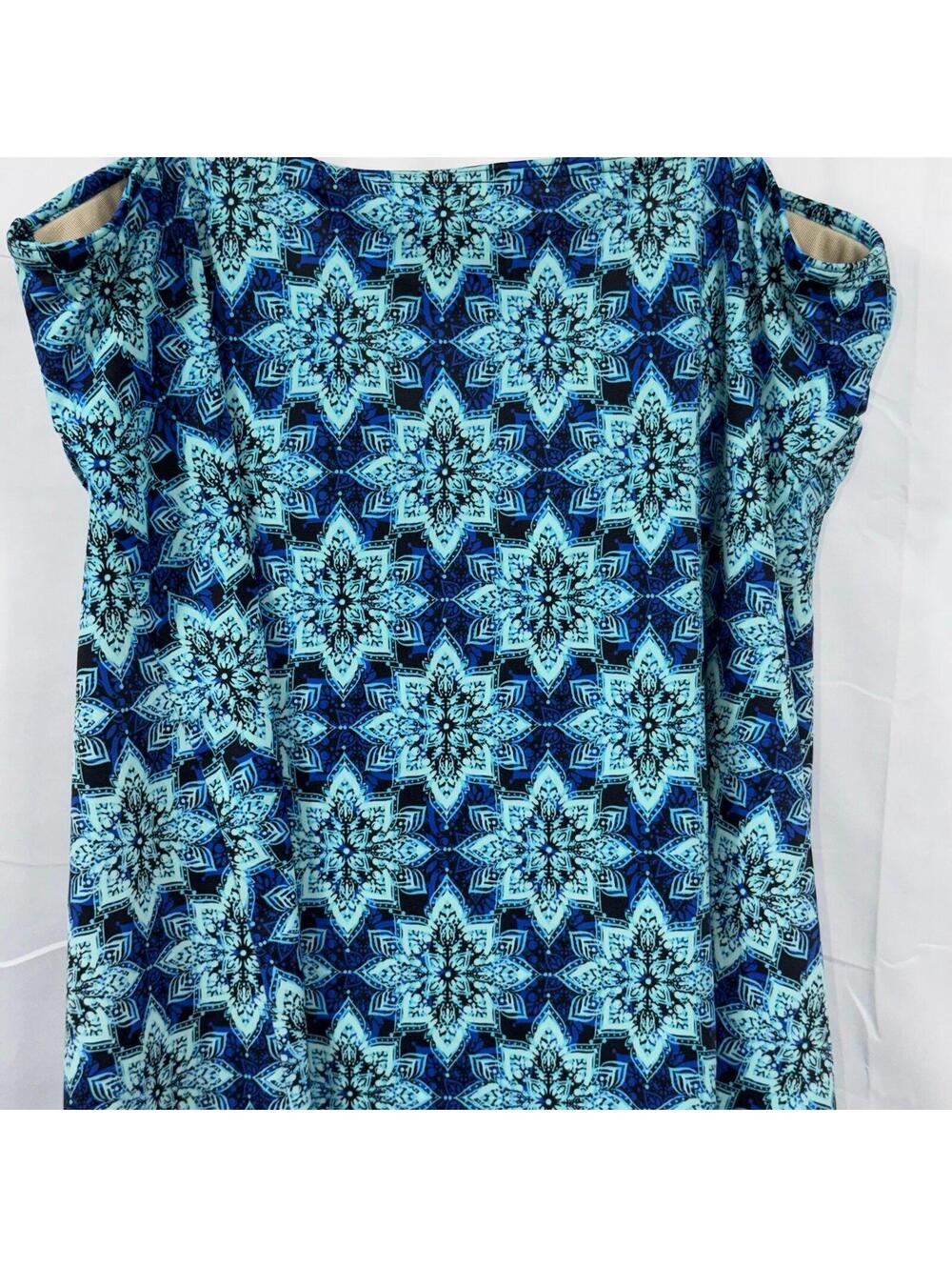 A Shore Fit! Women’s Blue Geometric Tankini Swim Top Size 18 - Picture 7 of 8